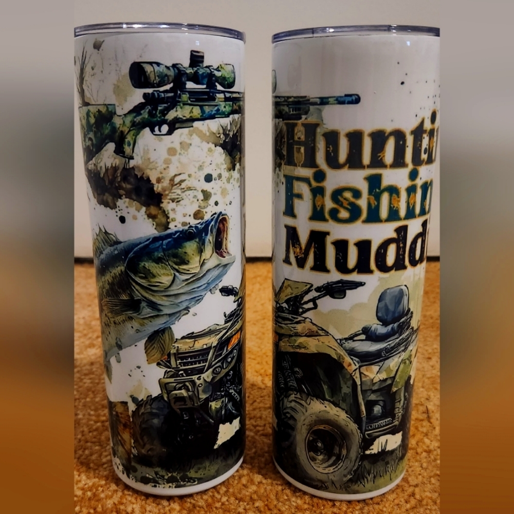 20oz Hunting, Fishing, Mudding skinny tumbler